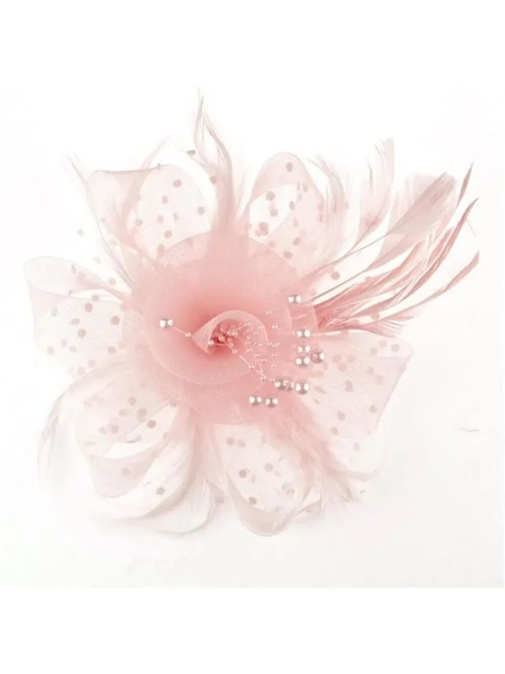Fascinator Hat for Women Feather Mesh Tea Party Wedding Hair Clip Headband